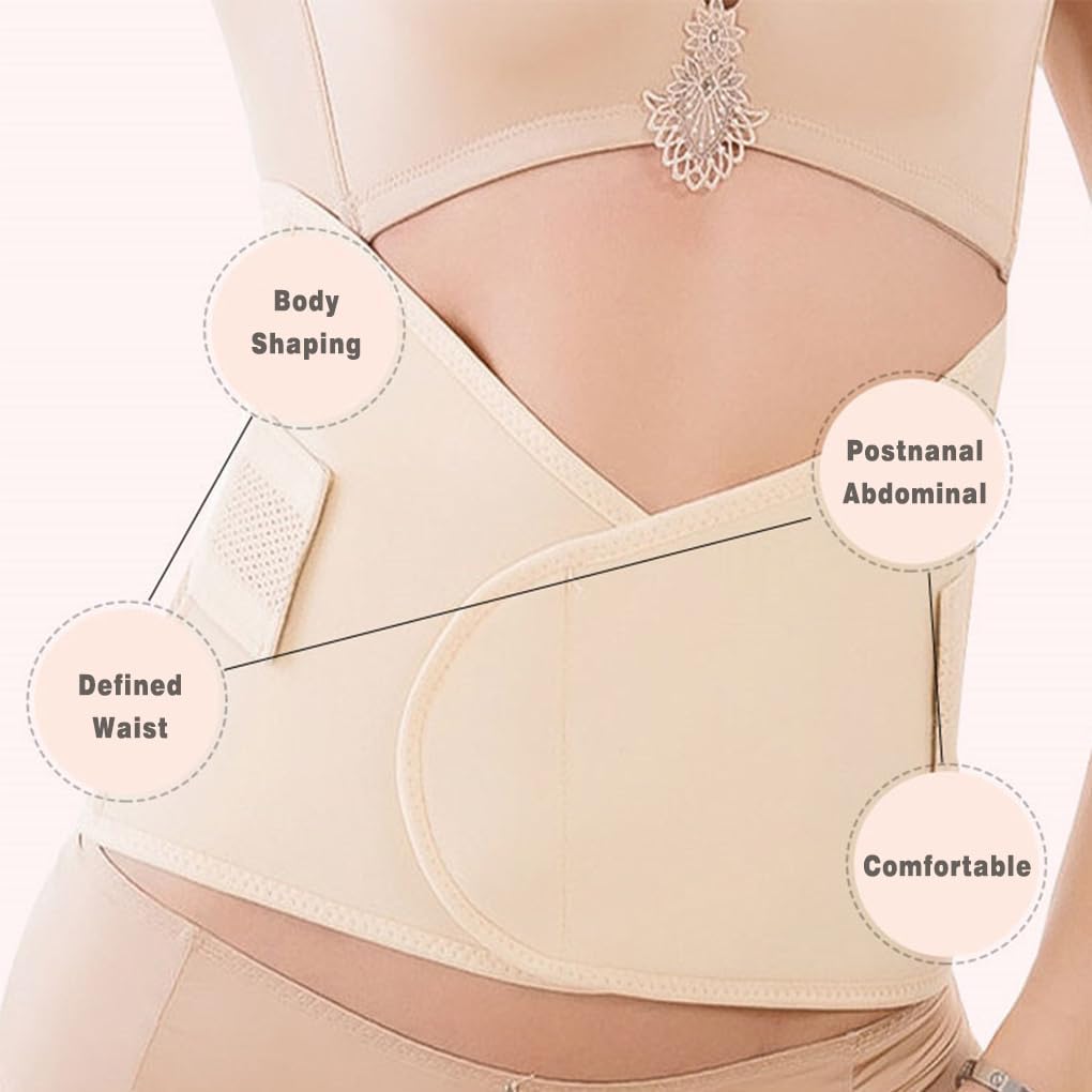 Vivva Belly Band Recovery Support Belt Wrap- Post Partum Girdles Tummy Bandit Binder - Postnatal Abdomen Pelvic Compression Corset Binding Body Shaper Shapewear