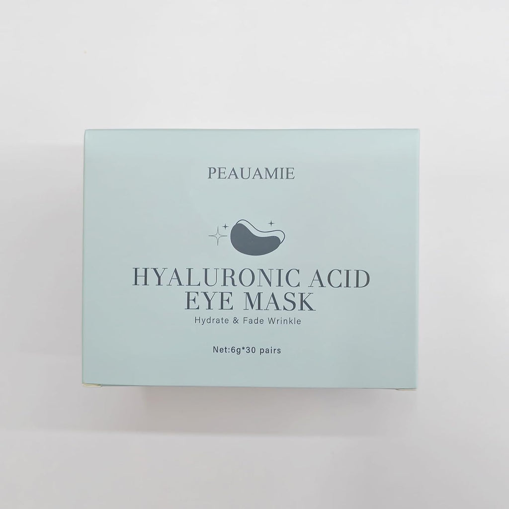 PEAUAMIE Under Eye Patchs Hyaluronic Acid Eye Mask for Dark Circles and Puffiness Wrinkle Eye Bags 30 Pairs