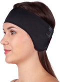 LIPOELASTIC PU 03 Unisex Post Surgery Compression Band, Self-Closing Otoplasty Headband, Comfort Ear Bandage (Black, Small)