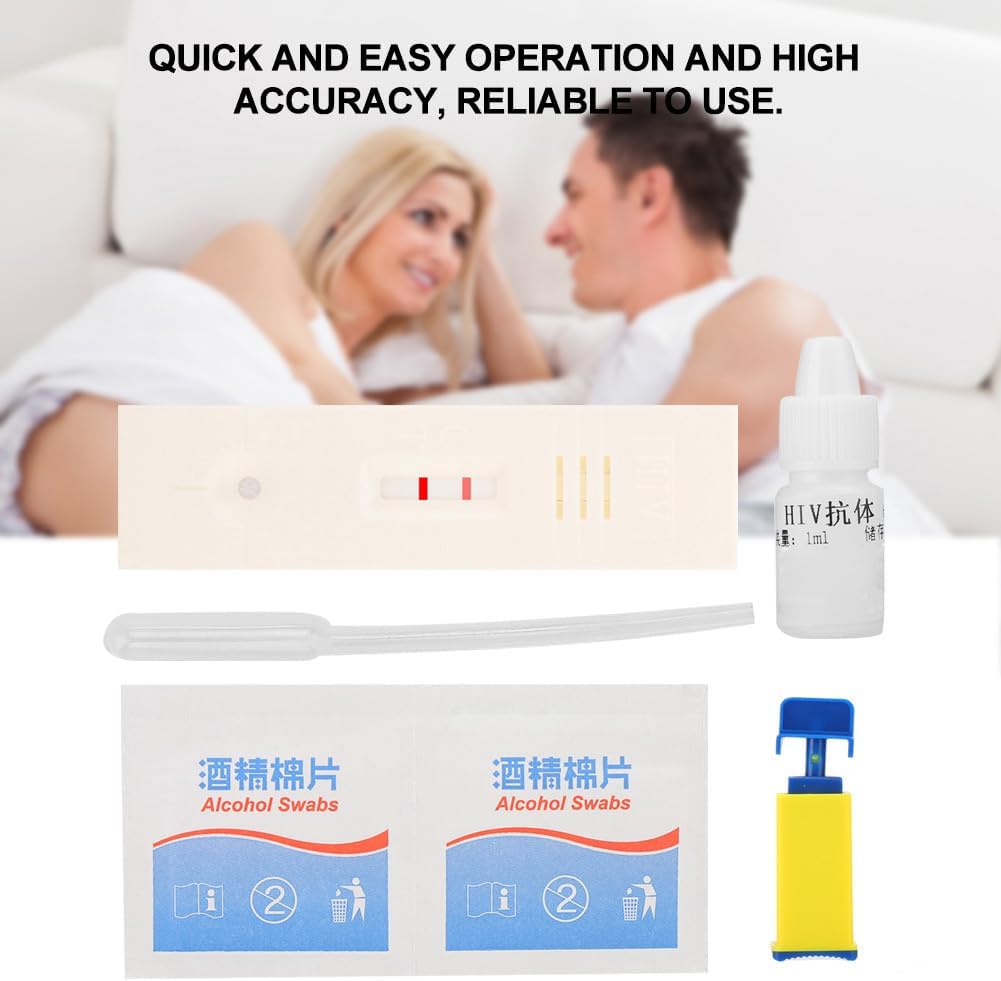 HIV Self-Test Kit, Rapid and Accurate Results in Minutes, for Home Use with Blood Collection Needle, Diluent, and Alcohol Pad, Compact and Portable Design