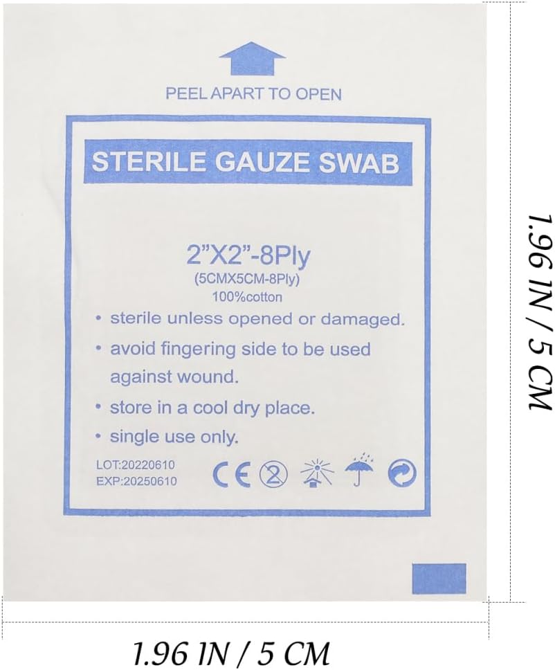 Healeved 30pcs Sterile Gauze Pads 2x2 Gauze Pads, Wound Dressing Tape, Ultra Absorbent Non- Woven Gauze Sponges For Wound Care for Home Outdoor