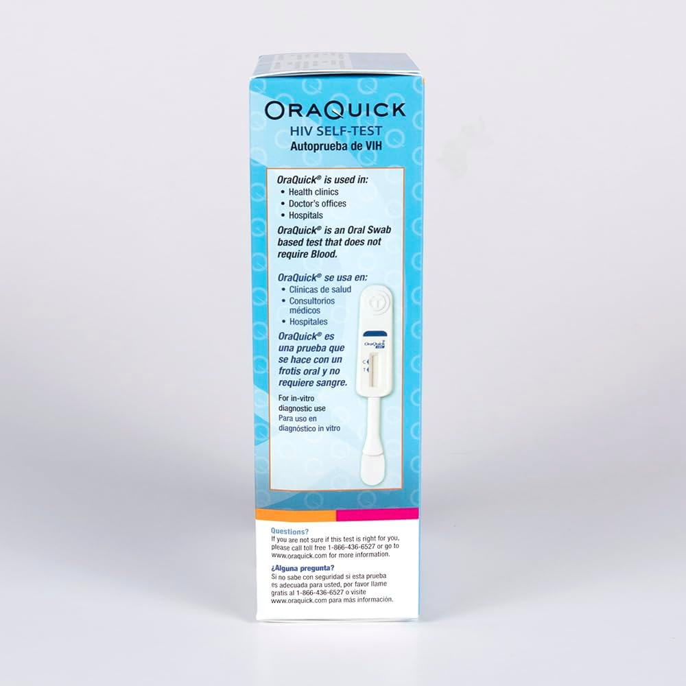 OraQuick® HIV Self-Test, Oral Fluid Rapid HIV Test for HIV-1 & HIV-2 Detection, Quick & Easy Pain Free Home Testing Kit with Results in 20 Minutes, Ages 14+, 6ct Case