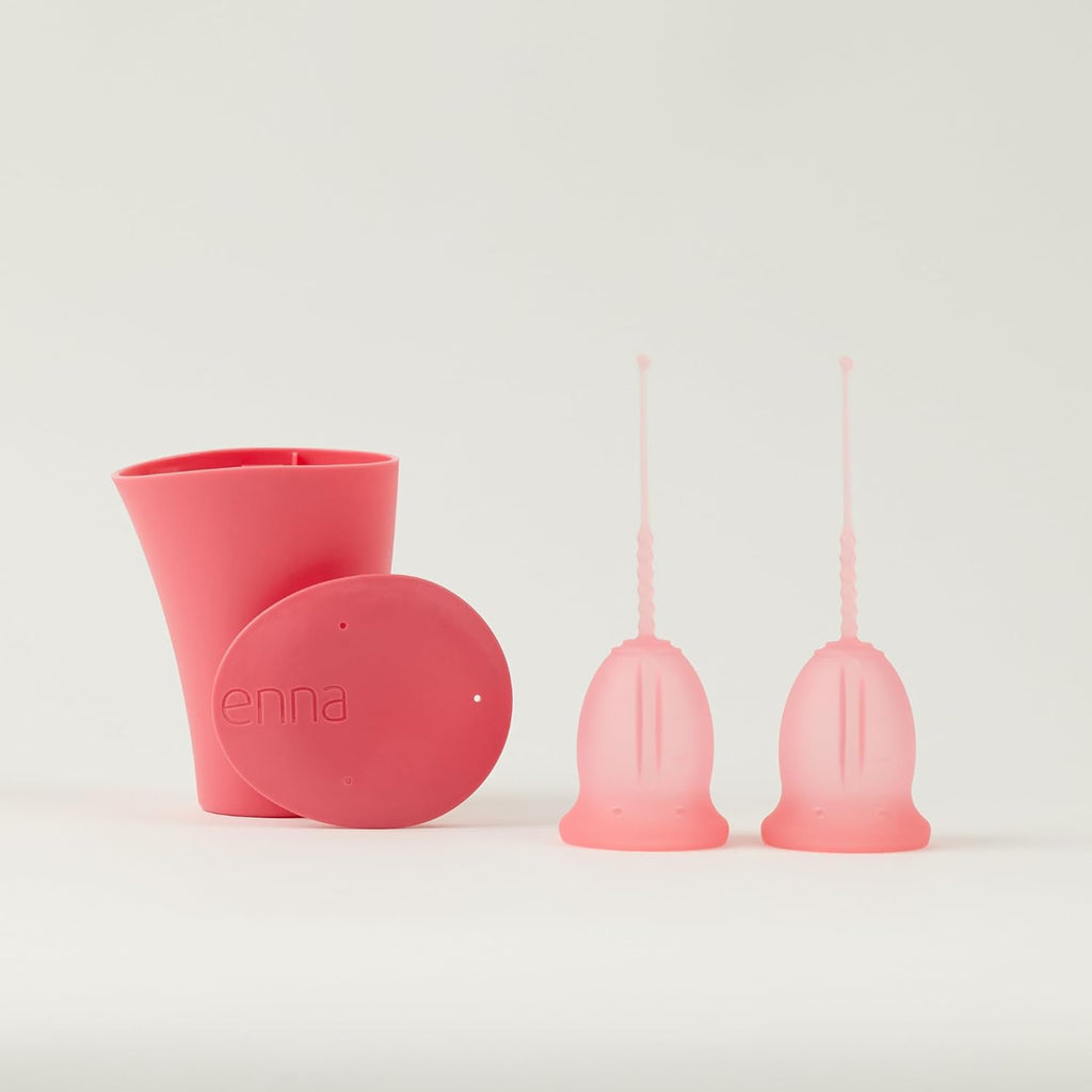 Enna Cycle Easy Menstrual Cup Size S – Pack of 2 Cups + Steriliser Box | Medical Silicone | Made in Spain | Reusable | Up to 12 Hours of Protection