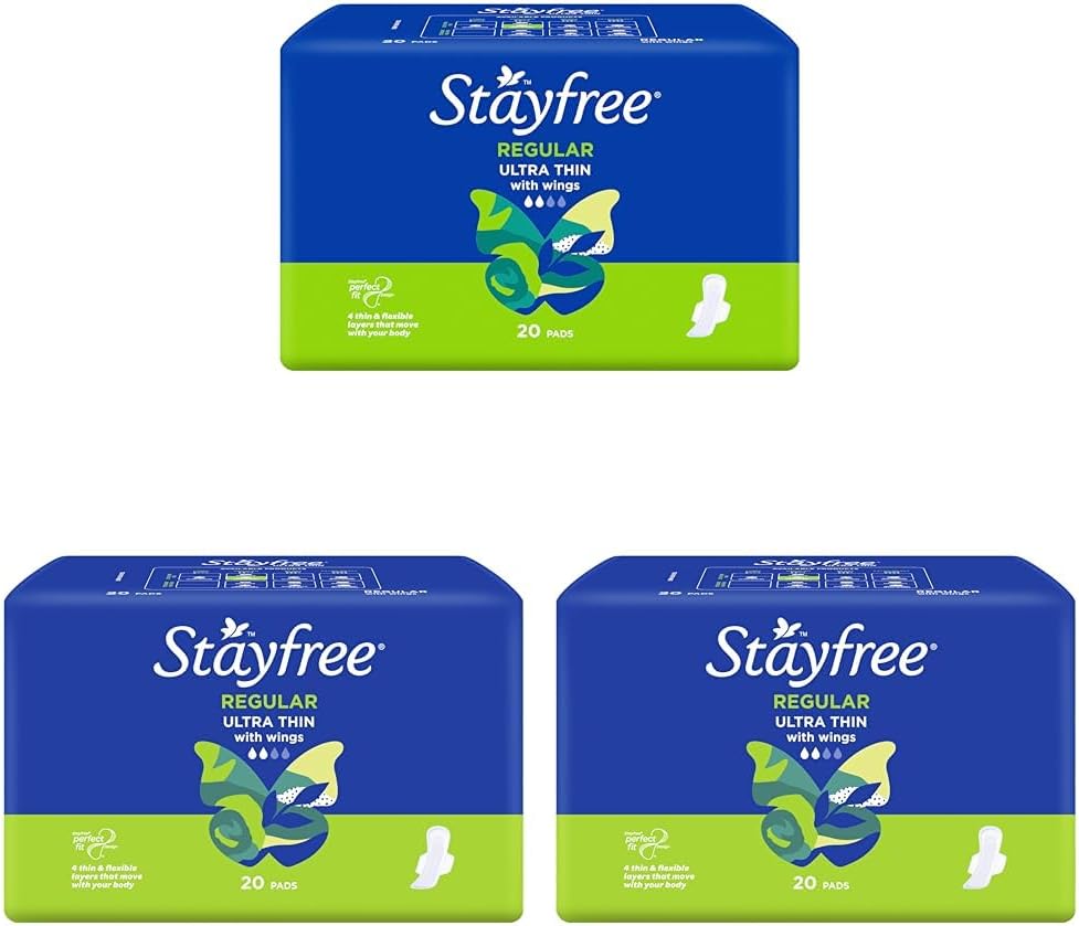 Stayfree Ultra Thin Regular Pads With Wings 60 Pack
