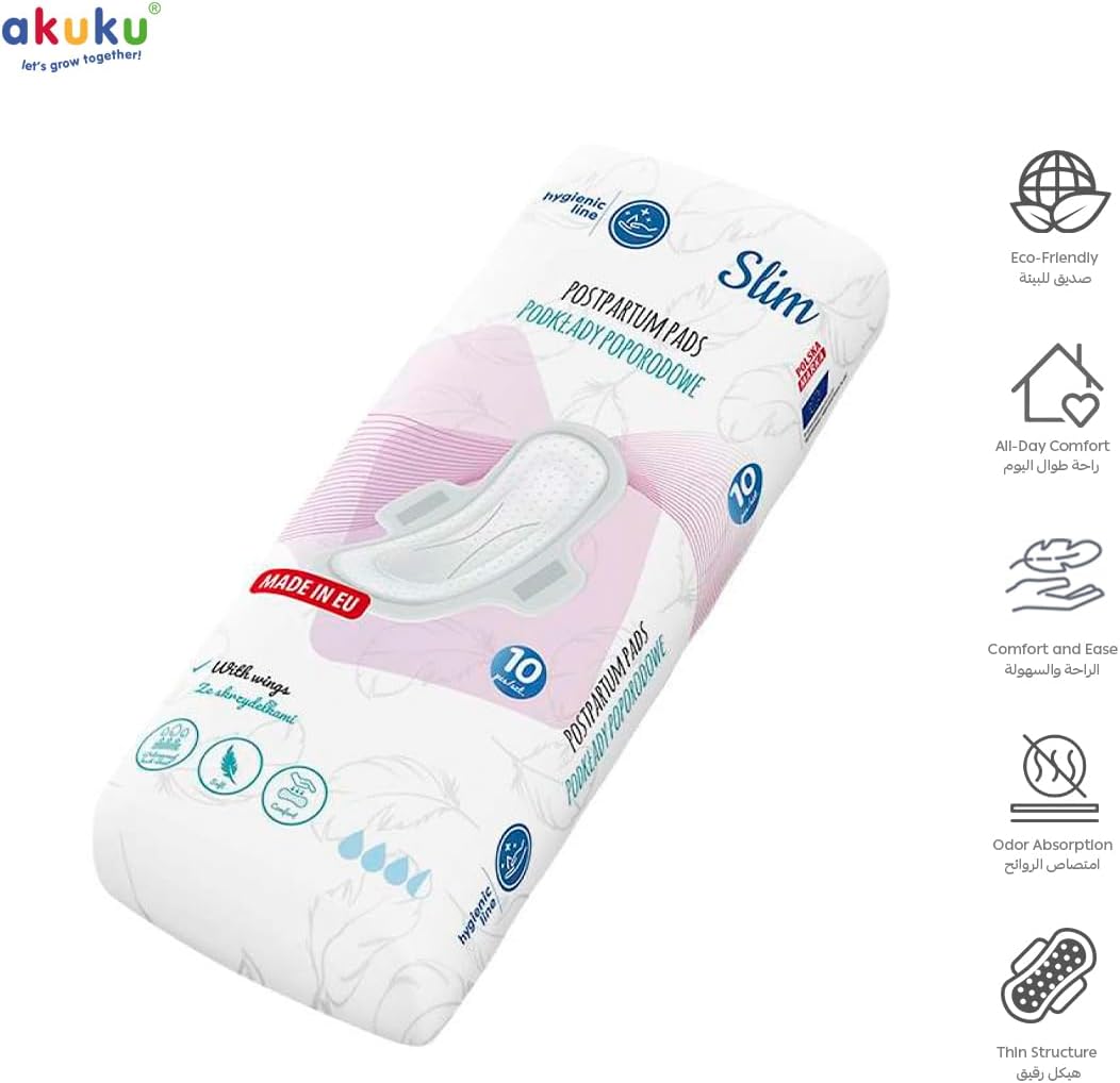 Maternity Pads Organic With Wings 10 pieces 0.5 cm
