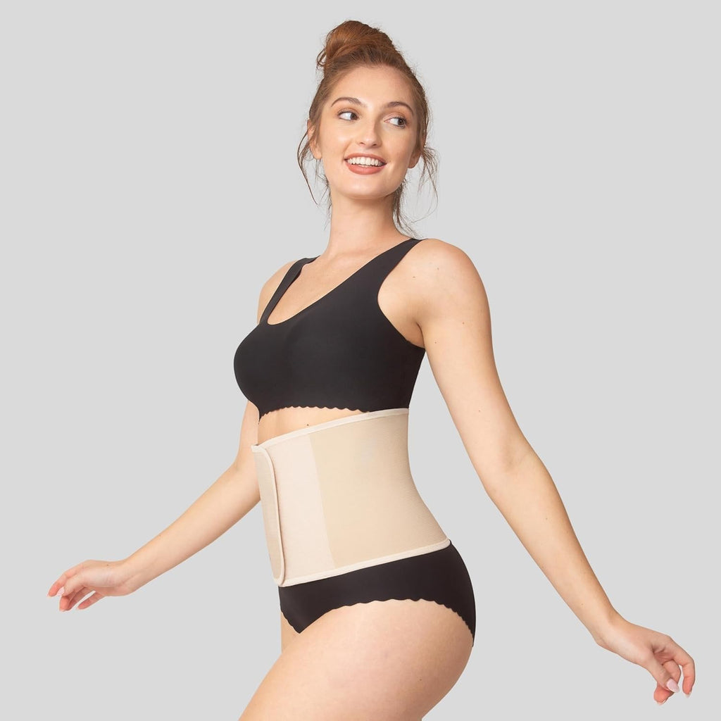 serveuttam Abdominal Belt After Delivery - Post Pregnecy Abdominal Belt for Back Support | Waist Trainer Pregnency Belt After Delivery C Section | Tummy Tucker for Women Wasit Belt Postpartum Belt (1, Beige, One Size)