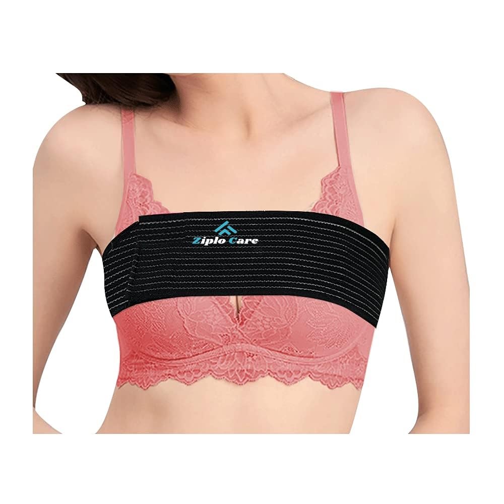Women Breast Band Reduction Strap With Compression Bandage For Medical Chest Support And Post Surgery Augmentation (Black) [Free SIze]