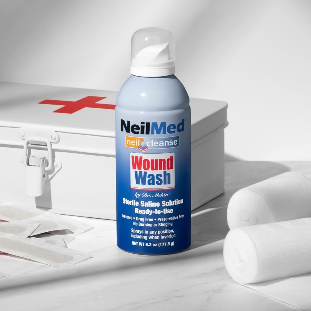 NeilMed Cleanse Sterile Saline Wound Wash, 6.3 Ounce