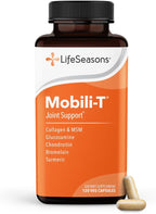 LifeSeasons Mobili-T - Joint Support Supplement - Reduces Aches & Discomforts - Increase Range of Motion - Rebuild Tissue & Cartilage - MSM Chondroitin Collagen Glucosamine & Turmeric - 120 Capsules