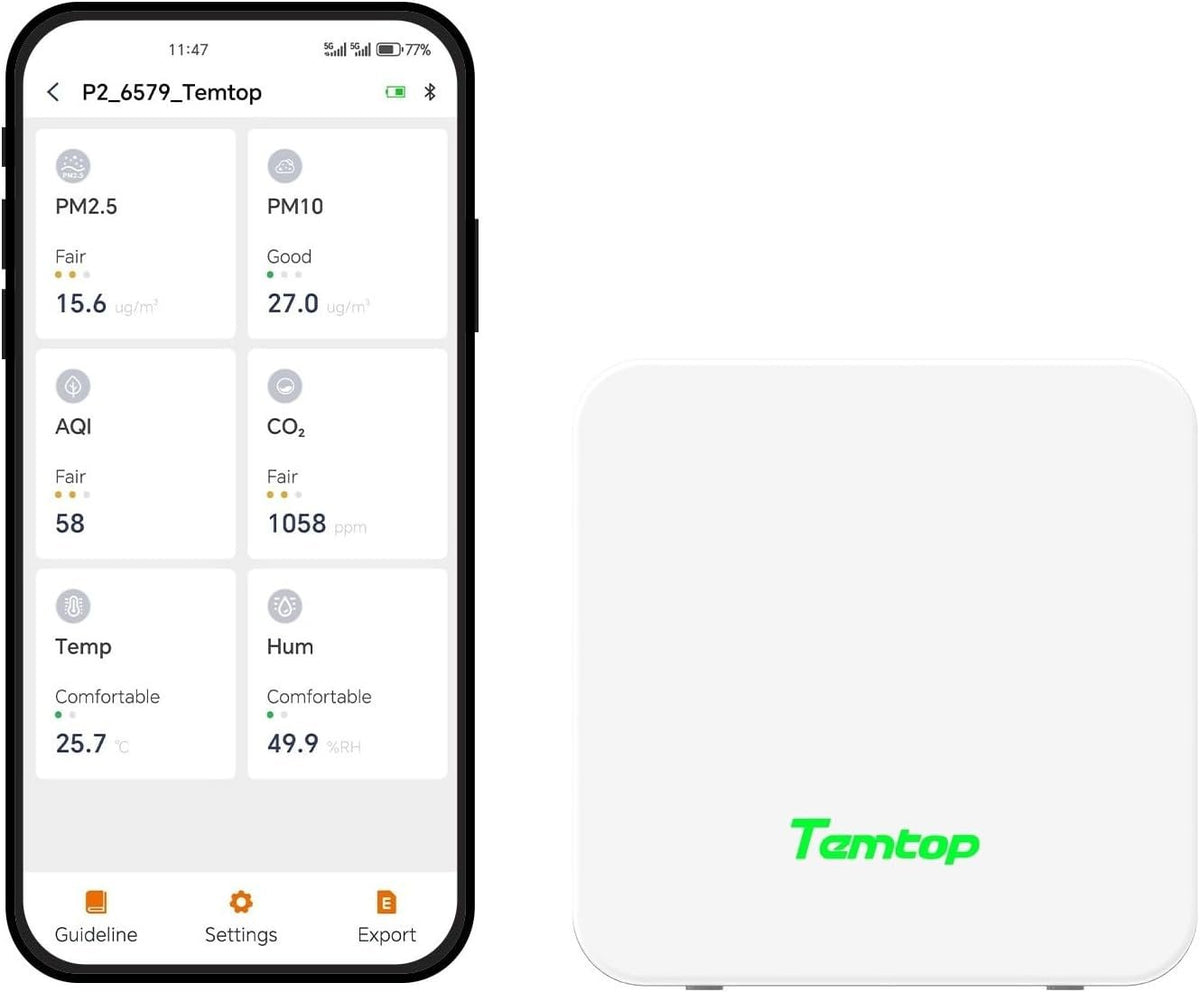 Temtop P2 Portable CO2 & Air Quality Monitor with LoRa Connectivity