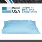 BodyMed Disposable Pillowcases (Tissue/Poly) – Disposable Pillow Cases – Medical Paper Pillowcases – Case of 100 – 21" x 30" – Blue