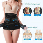 Amazon Brand - Solimo 3-In-1 Postpartum Belly Band Post Pregnancy Abdominal Belt After Delivery Waist & Pelvis Slimming Shapewear Tummy Reduction (Free Size) (BLACK)