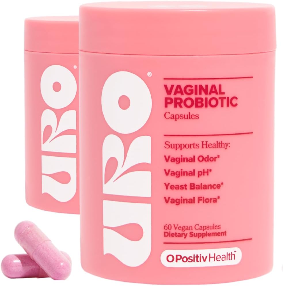 O Positiv URO Vaginal Probiotics for Women pH Balance with Prebiotics & Lactobacillus Probiotic Blend - Vaginal Health Supplement - Promote Healthy Vaginal Odor & Vaginal Flora, 60 Count (Pack of 2)