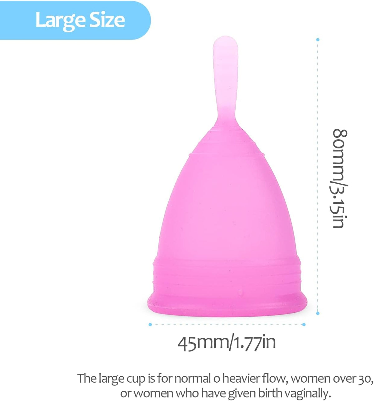 Edicare, Menstrual Cup, Includes Two Cups, 1 Sterilizer and a Carry Bag, Medical Grade Silicone, Soft, Reusable and Washable 100% Safe (L - Special Edition)