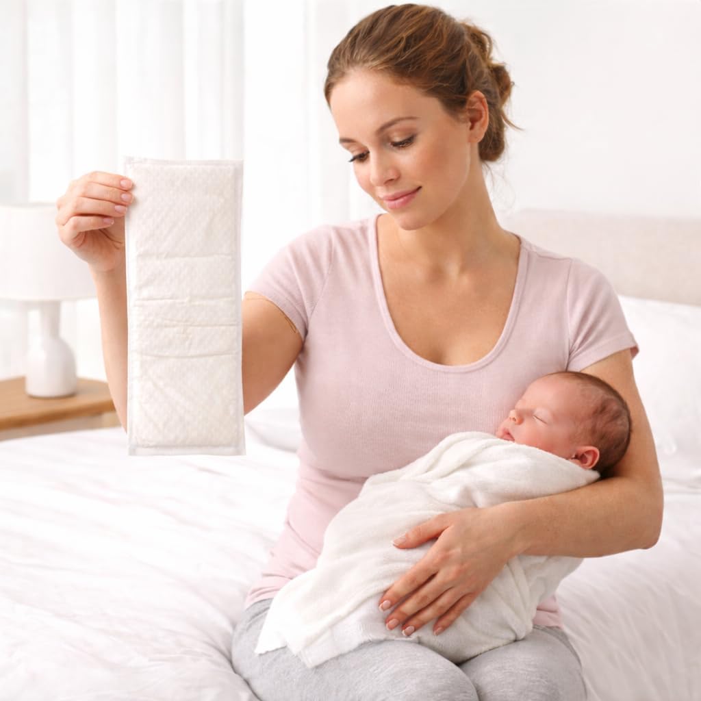 Vakly Postpartum Pads 6" x 17" (40 Pack) – XL Super Absorbent Maternity Pad Liners for Overnight Leak Protection, Incontinence Booster Pads with Adhesive