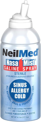 NeilMed NasaMist Isotonic Saline Spray. Soothe, Moisturize and Cleanse Using Specially Designed tip. 177mL. Contains 3 NasaMist canisters