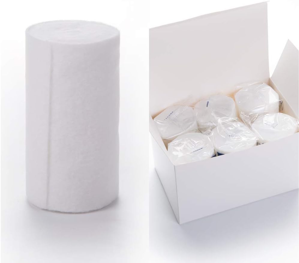 HOSPORA Medical Cotton Cast Padding Roll, 4 Inch x 8 feet, Individual Pack(Pack of 6)
