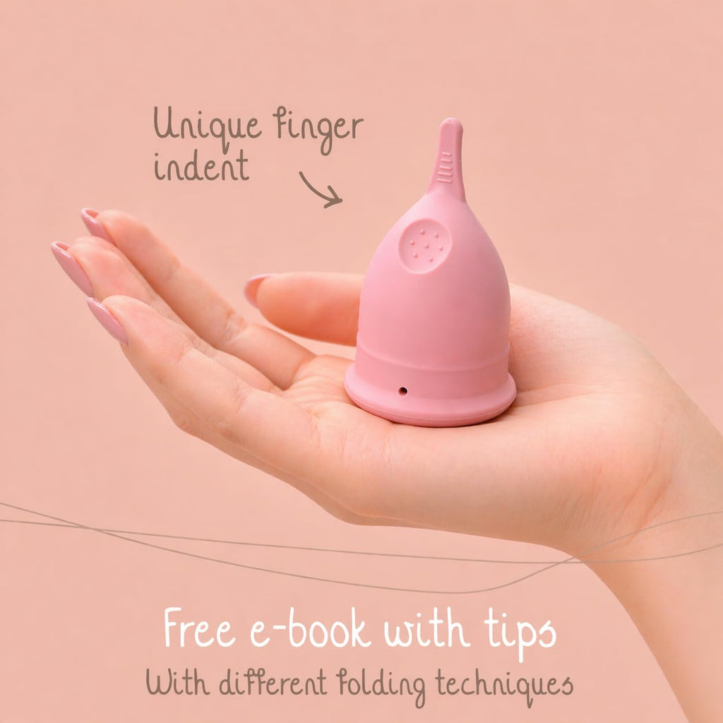 Ezcup Reusable Menstrual Cup for Women with an easy-to-use Portable Sterilising Container, 100% Medical Grade Silicone, FDA Approved, Up to 8-10 Hours use (REGULAR),Pink, Pack of 1