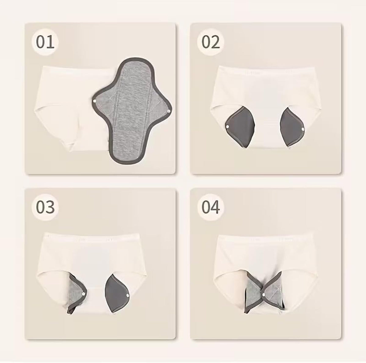 Soft & Secure Bamboo Cloth Pads - Pack of 6 Reusable Sanitary Pads | 230mm Organic Cotton, Leak-Proof for Medium/Heavy | Odour-Absorbing, Eco-Friendly Period & Postpartum Care