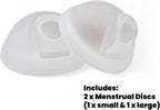Reusable Menstrual Disc - Liora Set with Loop Tab – Beginner-Friendly Period Discs – Includes 2 Sizes (Small 32ml & Large 61ml) – Medical-Grade Silicone, 12 Hour Eco-Friendly Wear