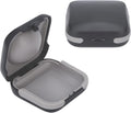 Hearing Aid Travel Case, Hearing Aids Case Hard Pocket Size Small Splashproof 2.16"*2.04"*0.39" Cushioned Interior for 2 Hearing Aids, ITE, RIC, CIC Storage Box (Black)