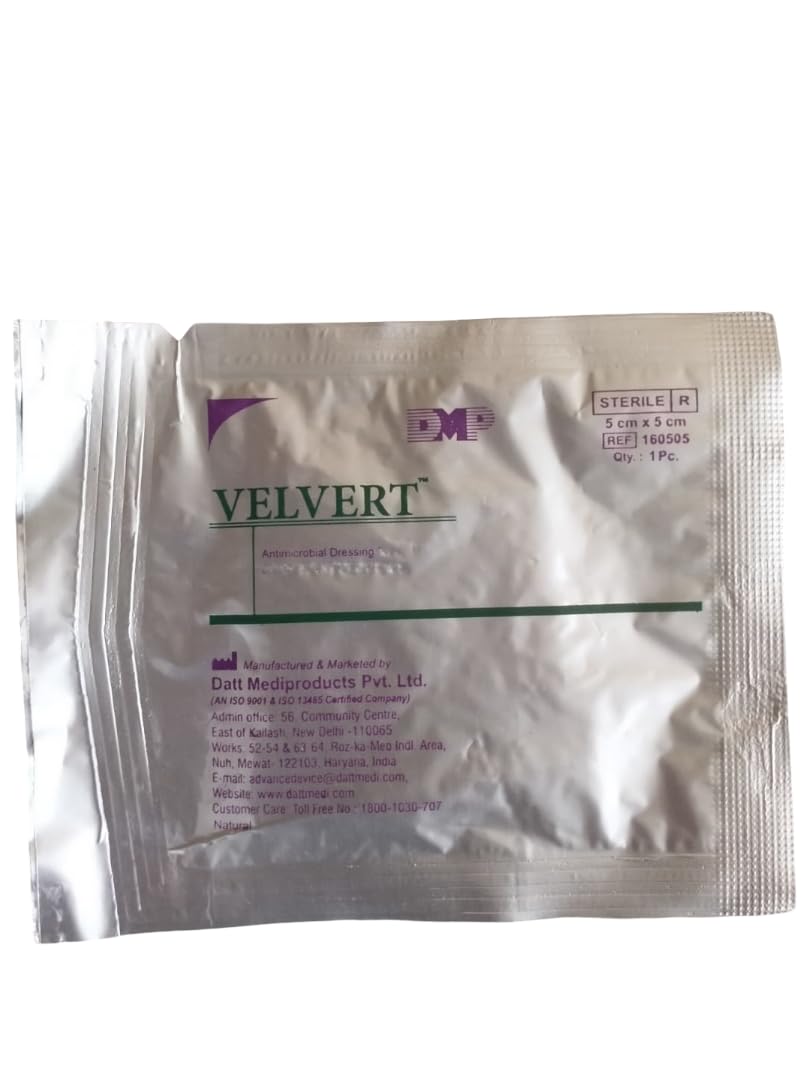 Velvert - Antimicrobial Dressing, Size : 5cm x 5cm ( 3 pcs )