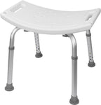 Vaunn Tool-Free Assembly Adjustable Shower Chair Spa Bathtub Seat Bench with Removable Back, Aluminum, White