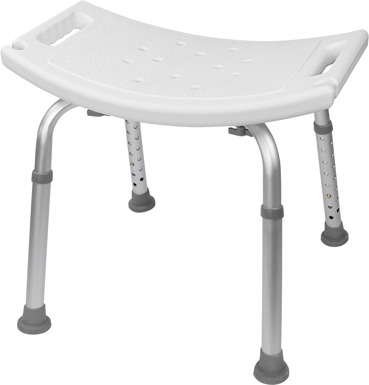 Vaunn Tool-Free Assembly Adjustable Shower Chair Spa Bathtub Seat Bench with Removable Back, Aluminum, White