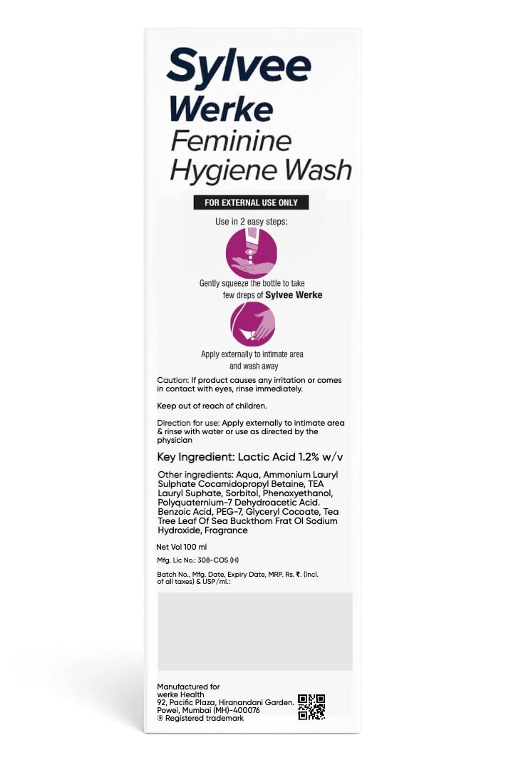 Feminine Hygiene Wash | pH 3.5 Balanced Formula with Lactic Acid | Sea Buckthorn Extract for Intimate Cleansing | 100ml