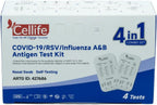 Rapid Antigen Test (RAT) 4 in 1 Kit - Tests for COVID-19, RSV, Flu/Influenza A&B (4 pack)