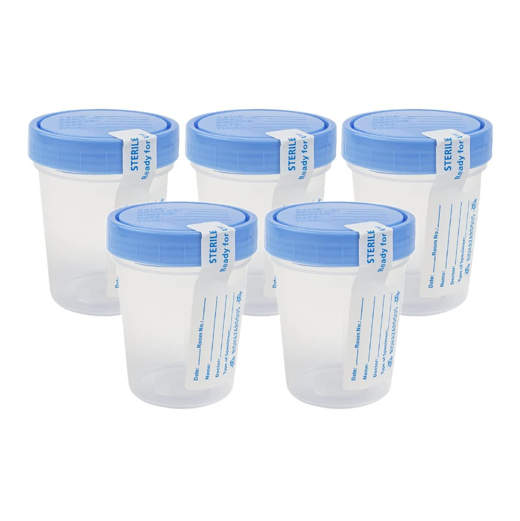 Dealmed 781044 Urine Specimen Cups - 4 oz, Leak Resistant, 5 Count