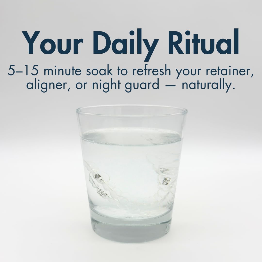 Base & Clean – The Daily Refresher™ | 100% Natural Retainer & Aligner Cleaner Powder | For Daily Use | 4 Month Supply | No Harsh Chemicals or Wrappers | Made in USA | NO Persulfate