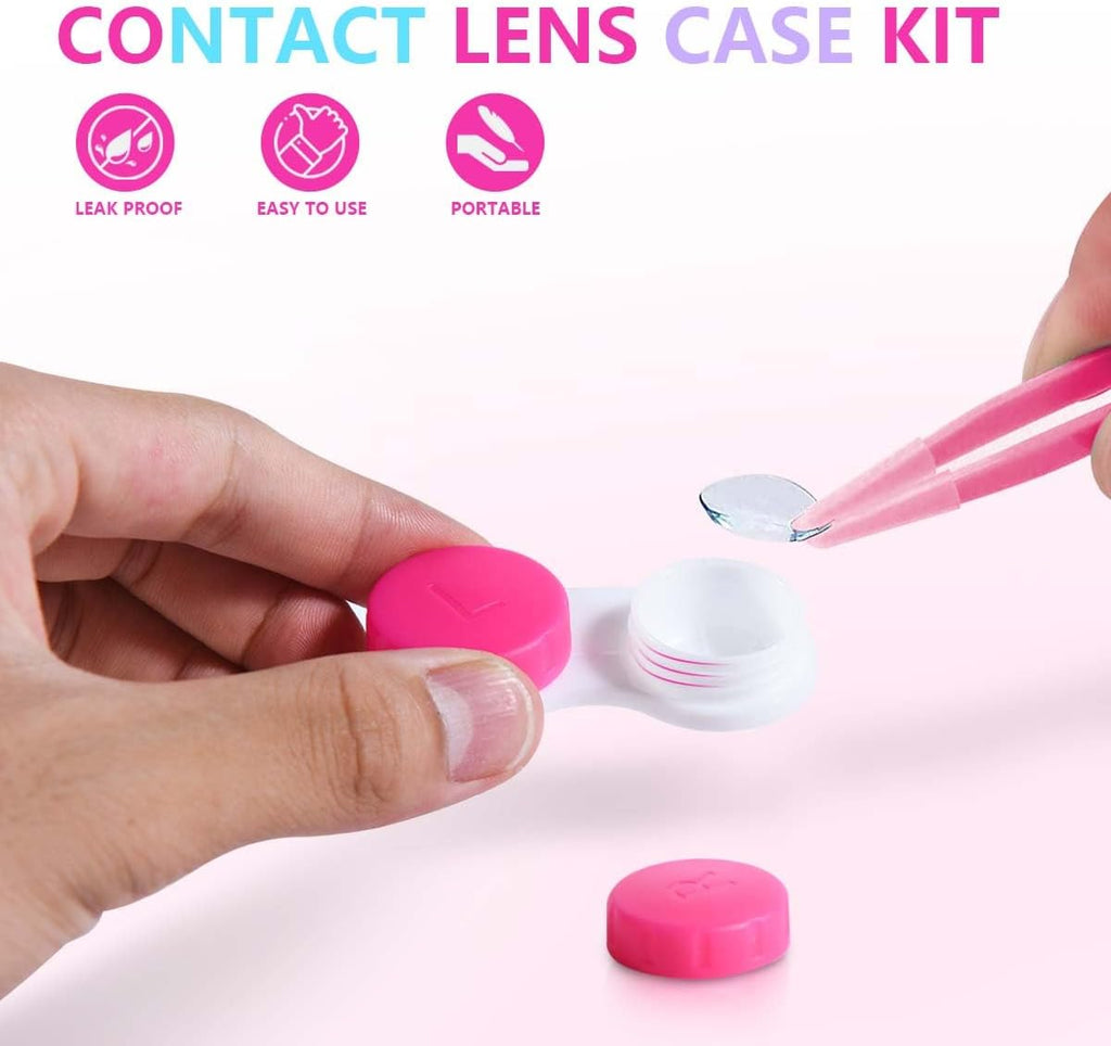 KISEER 12 Pack Colorful Contact Lens Case Box Holder Container Soak Storage Kit