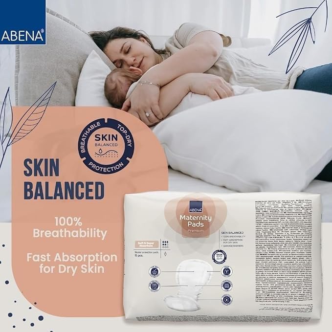 Premium Maternity Pad for Women Super Absorption, Soft Disposable Pads, Breathable and Skin Friendly for After-Delivery Incontinence, Postpartum Essentials, Maternity Pads After Birth, 30 Count