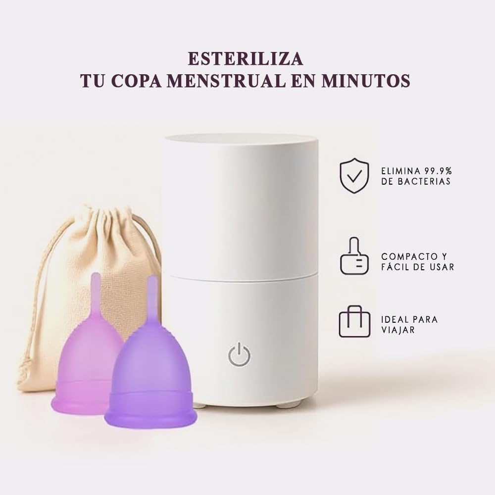 Menstrual Cup with Steam Sterilizer with 2 Reusable L/S Medical Silicone Cups