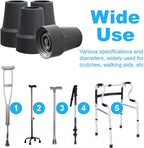 OBTANIM 4 Pack 3/4 Inch Replacement Rubber Cane Tips for Canes Crutch Walking Sticks and Walkers (Black)