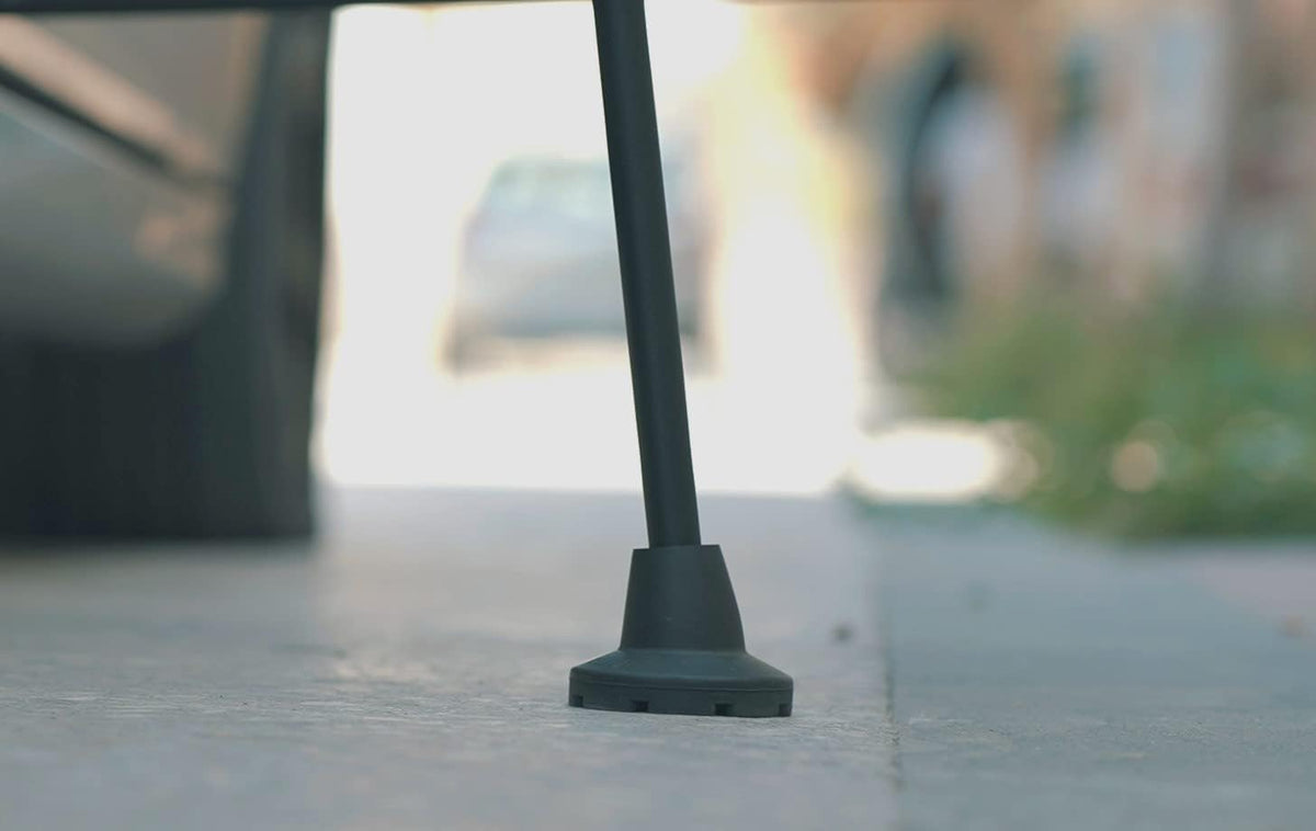 KMINA Crutch Tips 7/8 Inch (x2 Units), All Terrain Non-Slip Cane Tips, Heavy Duty Rubber Replacement, Wide Base Stability, Patented, Made in Europe