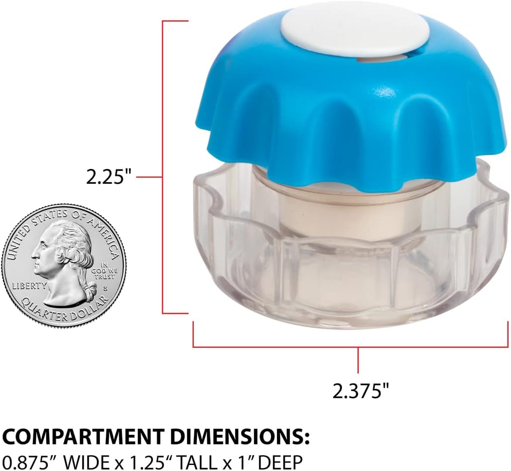 Ezy Dose Pill Crusher & Tablet Grinder, Storage Compartment, Small, Blue | Pill, Vitamins, Tablets, Crusher for Pets, Elderly, Crushes Medications into Fine Powder, Easy-to-Use Design, BPA Free