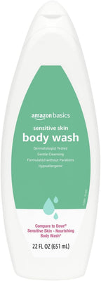 Amazon Basics Hypoallergenic Body Wash for Sensitive Skin, Creamy Lather, Paraben Free, 22 fl oz (1-Pack)
