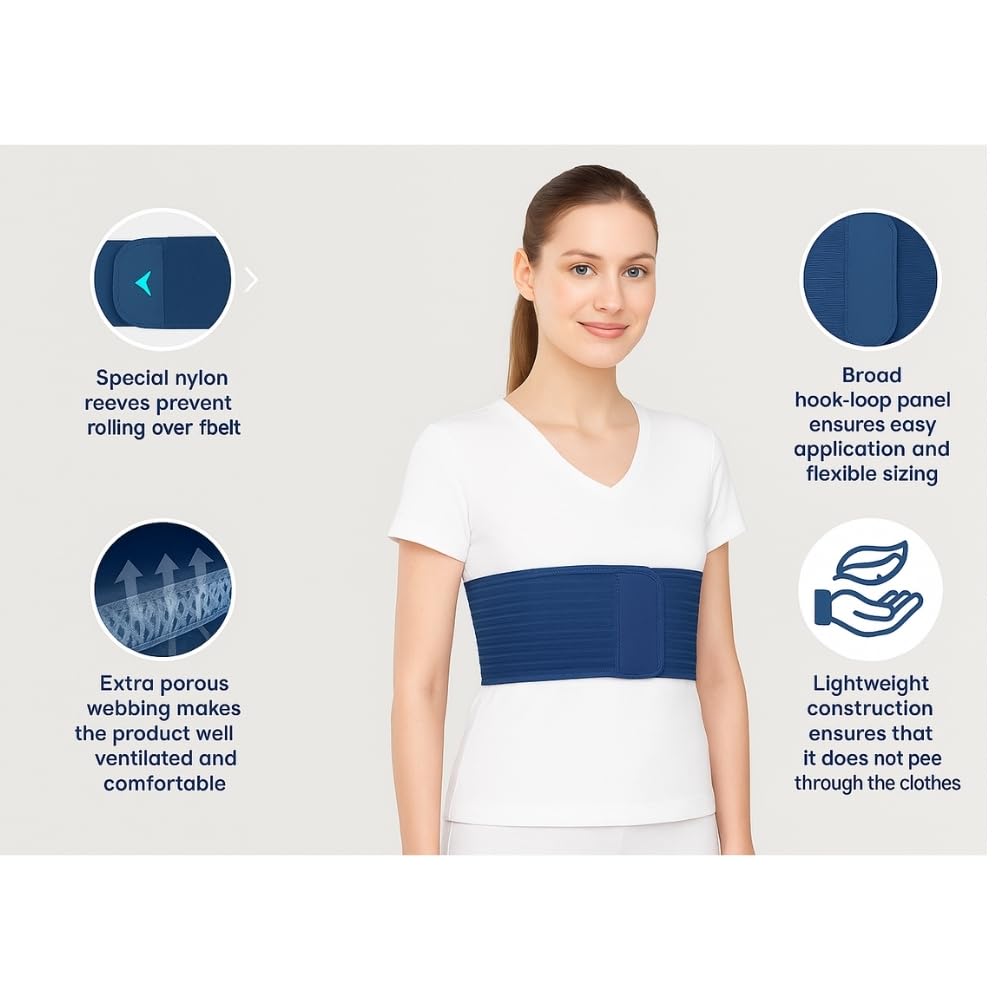 Rib Belt Chest Support for Men & Women, Adjustable Elastic Rib Brace for Fracture, Injury & Post-Surgery Recovery (32)