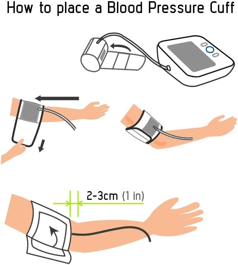Paramed Blood Pressure Monitor - Bp Machine - Automatic Upper Arm Blood Pressure Cuff 8.7-16.5 inches - Large LCD Display 120 Sets Memory - Device Bag & Batteries Included