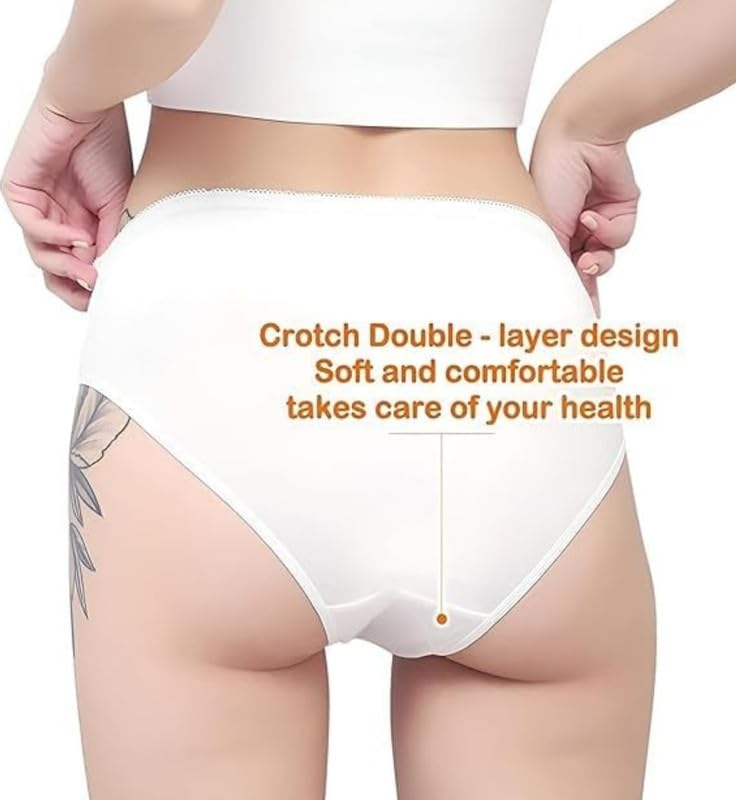 Women's Disposable 100% Pure Cotton Briefs Discreet Underwear Panties for Travel Hotel/Hospital Stays/Travelling/Spa/Surgery/Periods/Postpartum