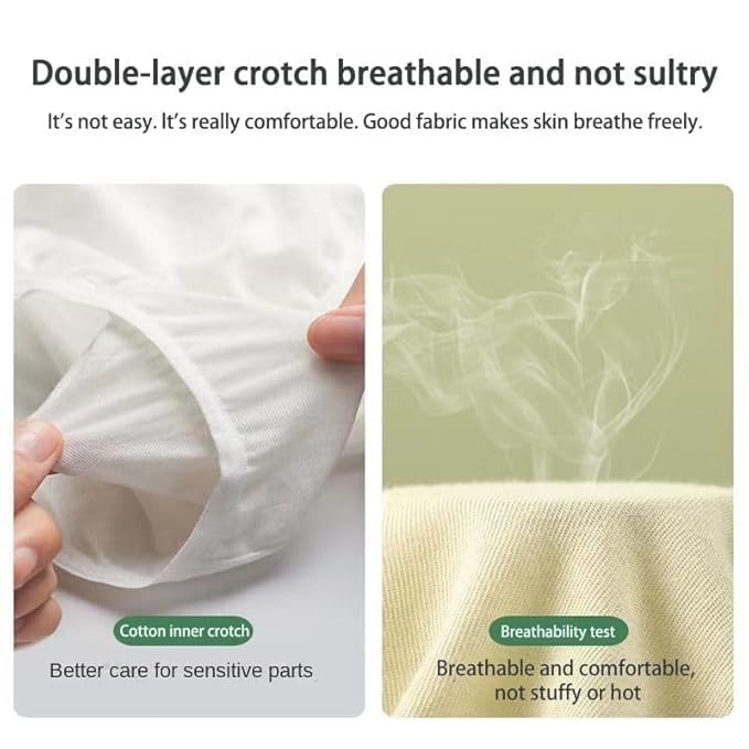 LOURYN KOULYN® Cotton Disposable Underwear for Women – Soft, Breathable, Comfortable Travel Panties | Postpartum & Hospital Use High Waist Briefs (Pack of 5) Multicolour