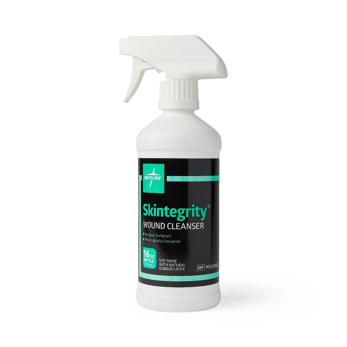 Medline Skintegrity Wound Cleanser (pack of 1), 16 ounce Spray Bottle, for wound cleaning, debridement, removing protein, pressure injuries, infected wounds, spray can be adjusted from mist to stream