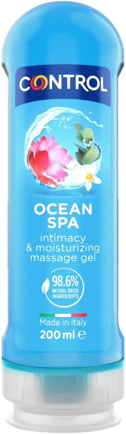 Control Mediterranean Sea Gel 2in1 – Body Massage Gel with Citrus and Sandalwood Aroma – 200 ml – Water-Based – Condom Compatible – Moisturizing – Hypoallergenic.