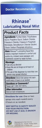Rhinase Nasal Care Combo Pack - Nasal Gel (1 oz) & Saline Spray (1 oz) for Dryness, Allergy Relief & Nosebleed Prevention, Aloe-Free & pH Balanced