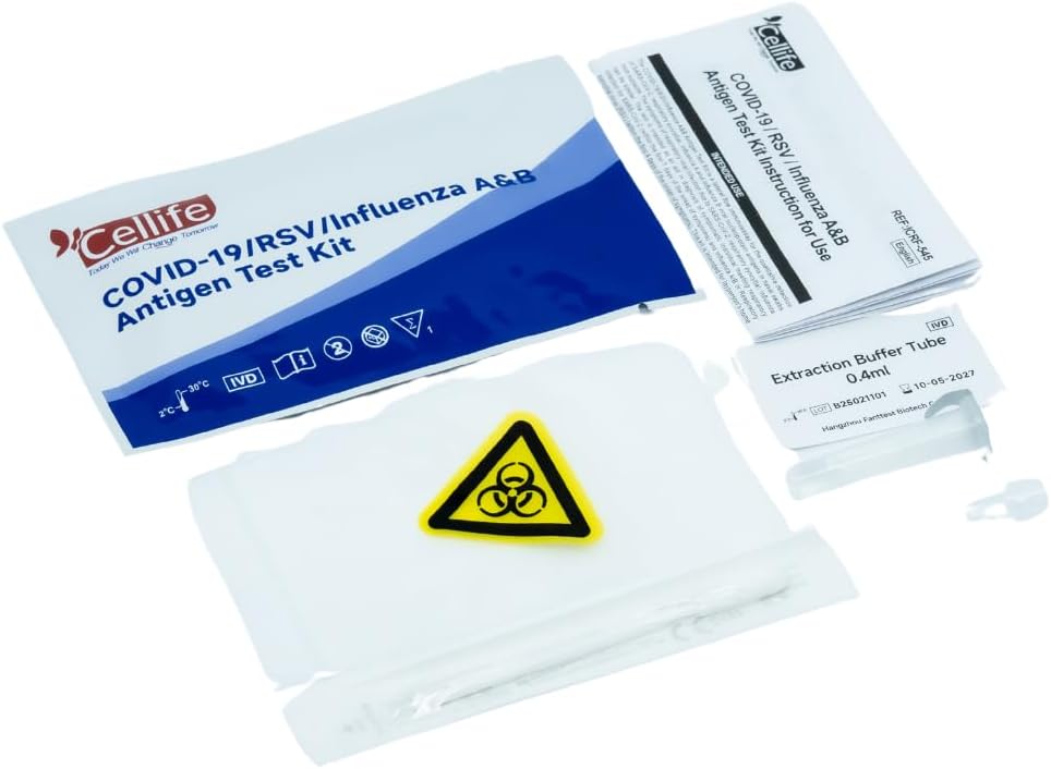 Rapid Antigen Test (RAT) 4 in 1 Kit - Tests for COVID-19, RSV, Flu/Influenza A&B (1 pack)