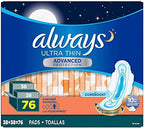 Always Ultra Panty Liners Thin Advanced with Flexi Wings with Coreboost 10 Hours Leak Protection Larger Back 76 Count