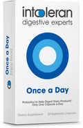 Intoleran Once a Day Probiotic Lactase Supplement - 30 Capsules | Actively Produces Lactase Enzyme, Helps Digest Dairy, 1 Capsule/Day, 6 Lactic Acid Ferments, Pure & Dairy Free
