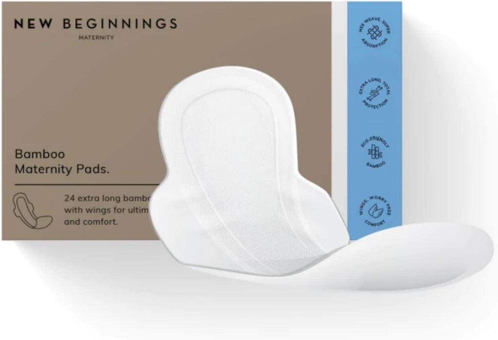 New Beginnings Ultra-Slim & Super-Absorbent Bamboo Maternity Pads, 24-Pack